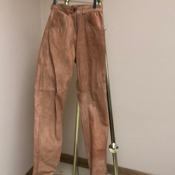Fully lined leather suede slacks - Picture 1 of 2